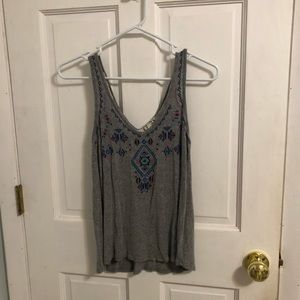 grey designed tank top